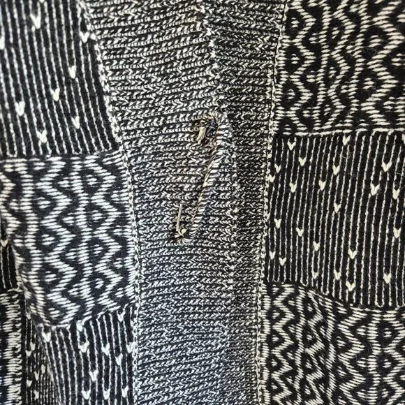 J. Jill Womens Black & White Patchwork Open Front Long Cardigan Sweater Large - Picture 5 of 15